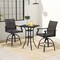 3 Pieces Patio Swivel Bar Set including 2 Swivel Chairs and 1 Bar Table with Aluminum Frame